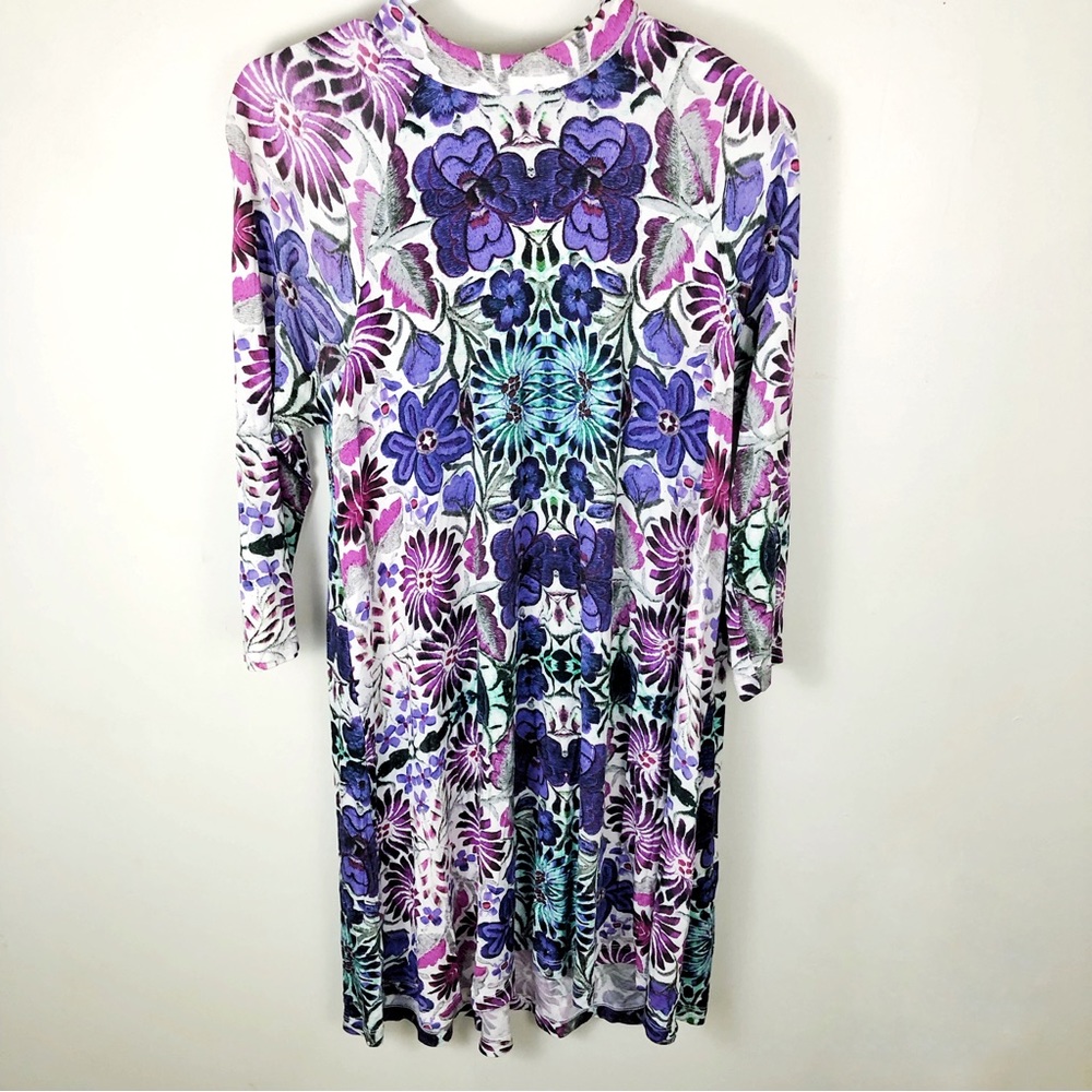 Free People - Floral Mini Dress Size Medium 70s Abstract - Picture 2 of 6
